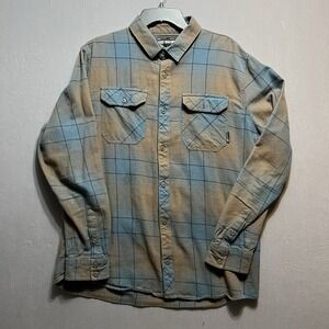 Fox Racing Mens Size XL Faded Flannel Collared Button Shirt Plaid